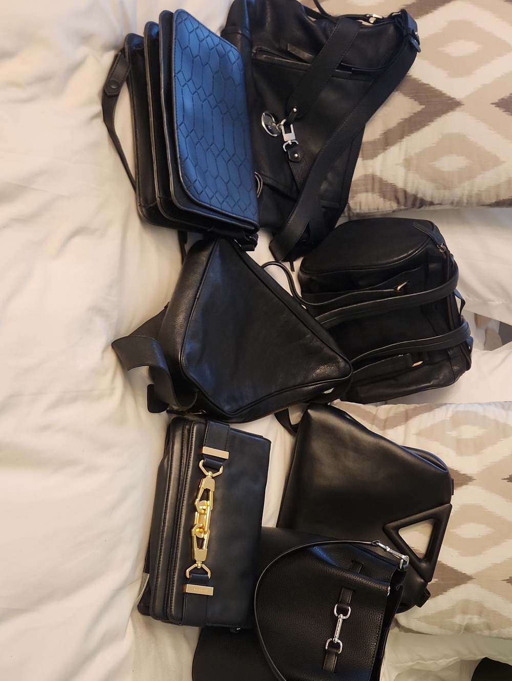 Black Leather Bag Lot x 7